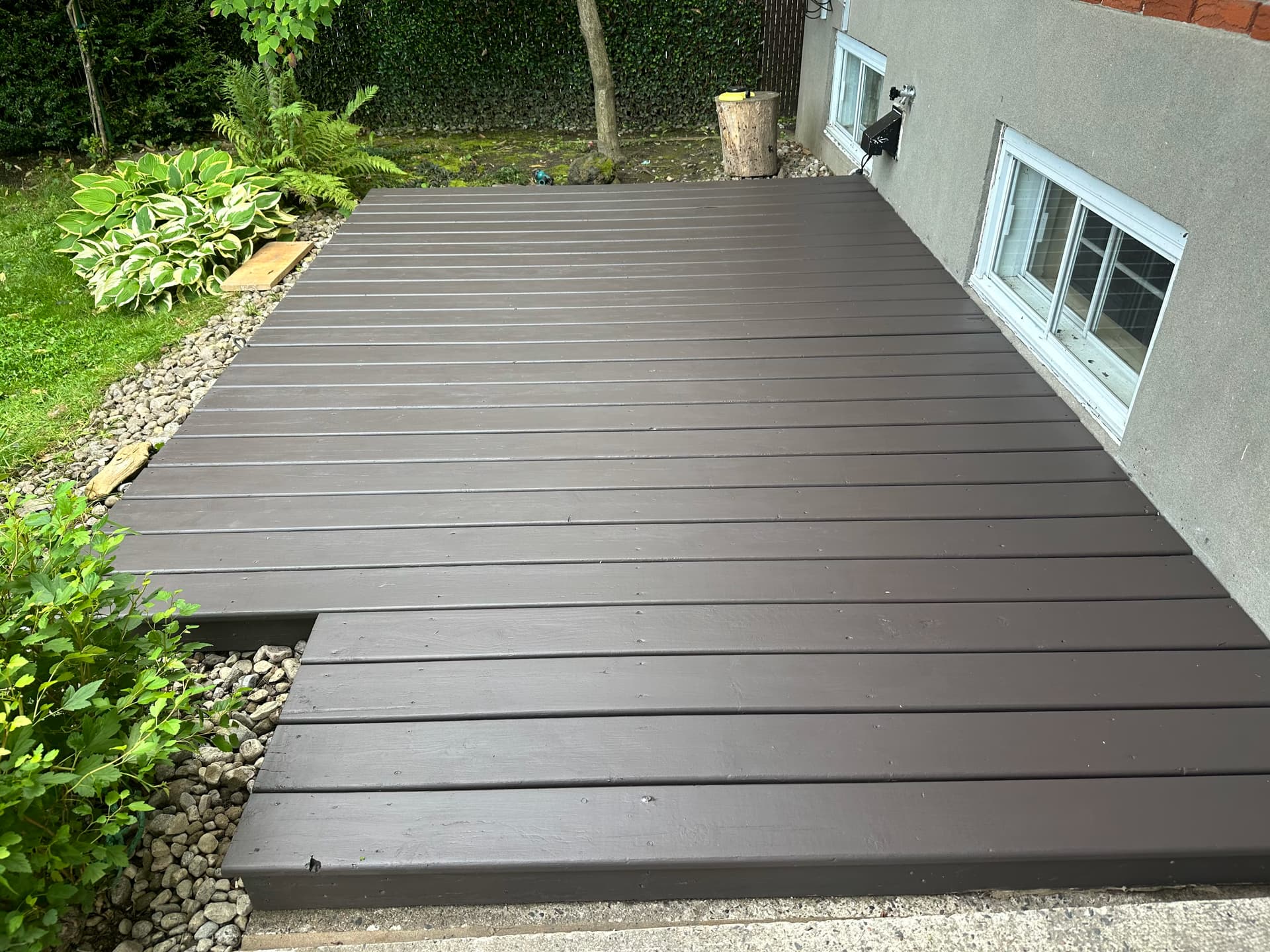 Deck stained with Cordovan Brown