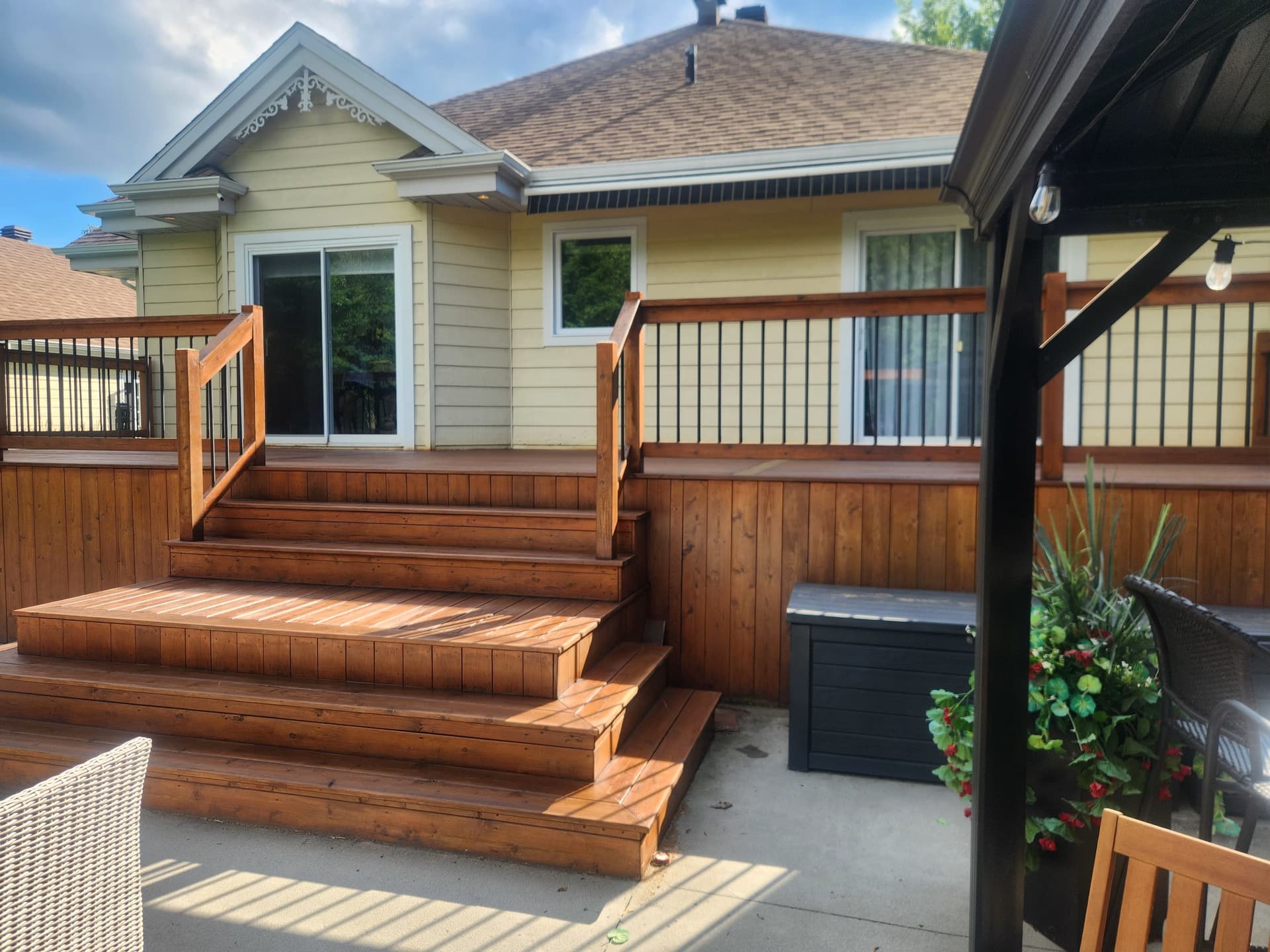 Deck stained with Paprika