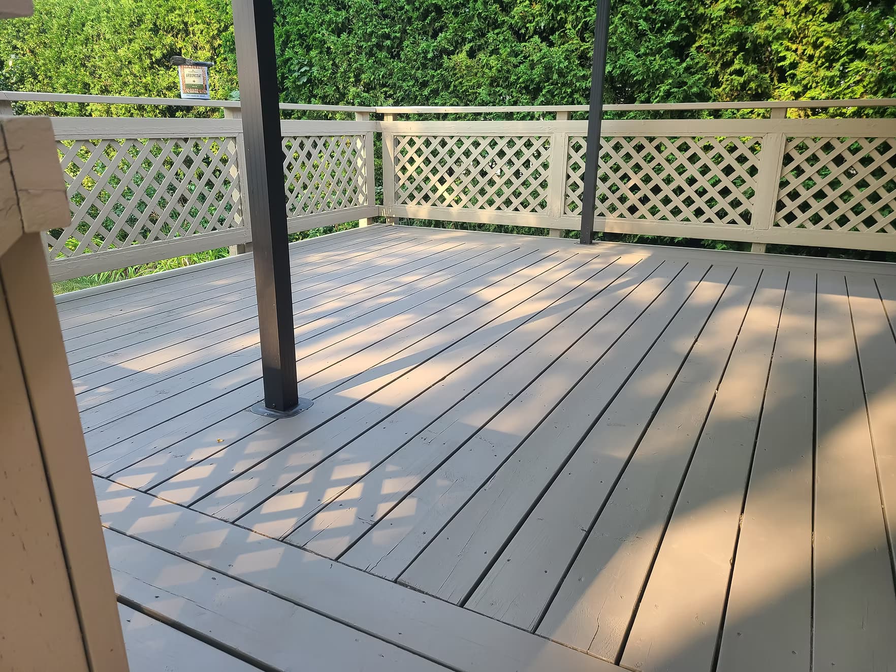 Deck stained with Sea Gull Gray